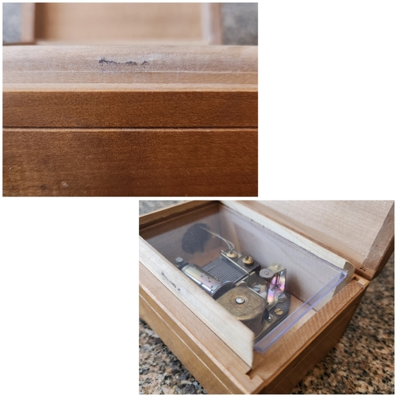 Vintage Wooden Fuji Wind Up Music Box Hummel Art Picture 🎶 Somewhere My Love 🎶 - Picture 16 of 16